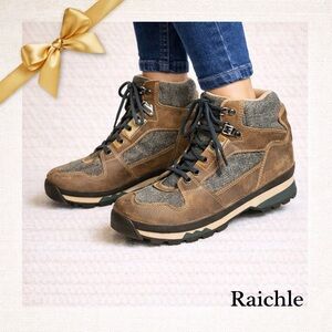 Raichle Vintage Leather Hiking Boots Rugged Trail Lace-Up
 8